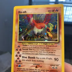 Pokemon Ho-Oh Double Holo Neo Revelation 7/64 Swirl - Image 5