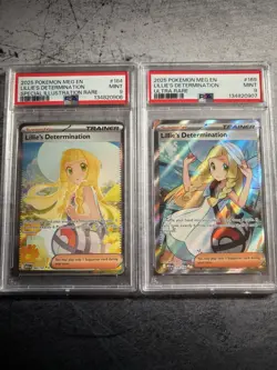 Lillie's Determination SIR Pokemon Mega Evolution 184 PSA 9 &Full Art Sequential - Image 1