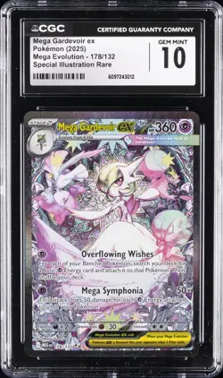 2025 POKEMON MEGA EVOLUTIONS #178 MEGA GARDEVOIR CGC 10 GEM MINT - Image 1