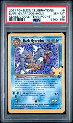 Pokemon Dark Gyarados TCG 8/82 Celebrations Classic Collection PSA 10 - Image 1