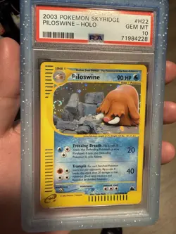 2003 POKEMON SKYRIDGE #H22 PILOSWINE-HOLO PSA 10 SWIRL 🌀 - Image 3
