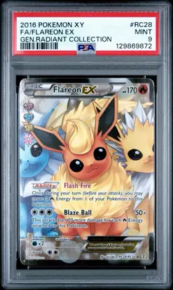 Pokemon Flareon EX FA 2016 RC28/RC32 Generation Radiant Collection PSA 9 - Image 1