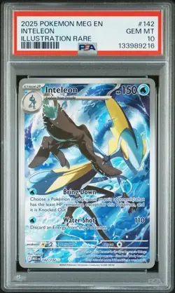 2025 POKEMON MEG EN-MEGA EVOLUTION ILLUSTRATION RARE #142 INTELEON PSA 10 - Image 1