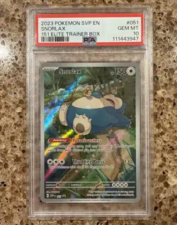 Snorlax SVP 051 Pokemon Scarlet & Violet 151 ETB Promo PSA 10 GEM MINT - Image 1