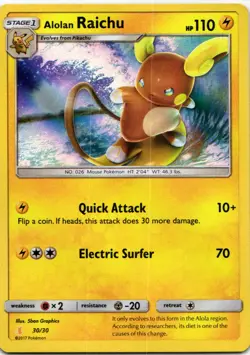 Pokemon TCG Pokemon Alolan Raichu Uncommon Holo - Image 1