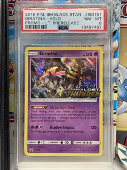 2018 POKEMON #SM151 GIRATINA HOLO BLACK STAR PROMO LOST THUNDER PRERELEASE PSA 8 - Image 1