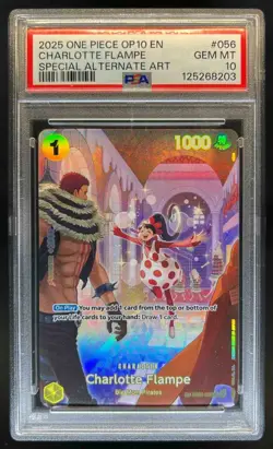 2025 One Piece OP10 EN Charlotte Flampe Special Alternate Art #056 PSA 10 Gem - Image 1