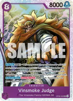 VINSMOKE JUDGE OP06-062 WINGS OF THE CAPTAIN ONE PIECE ENGLISH (SUPER RARE NM) - Image 1