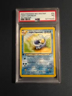 PSA 7 Near Mint 1st Edition Light Vaporeon 52/105 Neo Destiny Pokemon Card - Image 1