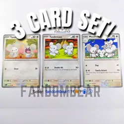TANDEMAUS MAUSHOLD All 3 Cards Evolution SET 2023 Scarlet & Violet Base Pokemon - Image 1