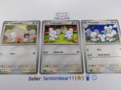 TANDEMAUS MAUSHOLD All 3 Cards Evolution SET 2023 Scarlet & Violet Base Pokemon - Image 2