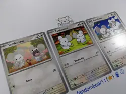 TANDEMAUS MAUSHOLD All 3 Cards Evolution SET 2023 Scarlet & Violet Base Pokemon - Image 3