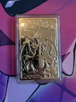 23K Gold Plated CHARIZARD Trading Card 1999 Burger King Pokemon Ball - w Box - Image 1