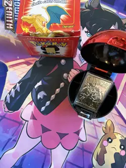 23K Gold Plated CHARIZARD Trading Card 1999 Burger King Pokemon Ball - w Box - Image 2