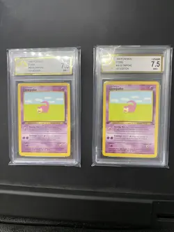 SLOWPOKE Fossil 1ST EDITION Pokemon Card 55/62 CGA 7.5 - Image 1