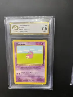 SLOWPOKE Fossil 1ST EDITION Pokemon Card 55/62 CGA 7.5 - Image 4