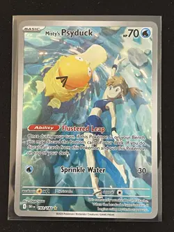 Pokemon TCG Destined Rivals Misty's Psyduck Illustration Rare Holo Card 193/182 - Image 1
