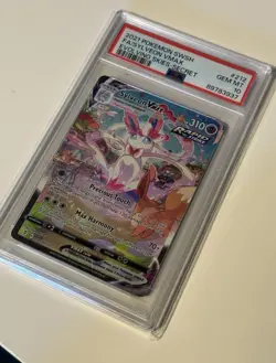 PSA 10 GEM MINT Sylveon VMAX 212/203 Alt Art Evolving Skies Holo Pokemon Card - Image 1