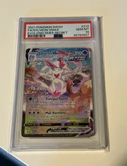 PSA 10 GEM MINT Sylveon VMAX 212/203 Alt Art Evolving Skies Holo Pokemon Card - Image 2