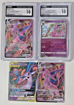 Espeon Card Bundle, Tag Team 035/150 , VMAX 065/203, Gem Pack, Pokemon RARE - Image 1
