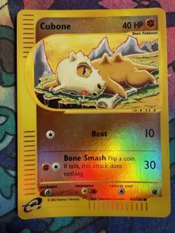 Pokemon 2002 Cubone Reverse Holo Expedition Card 103/165 WOTC E-Reader - Image 1