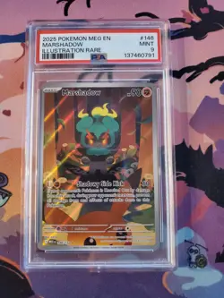 Pokemon TCG Marshadow Mega Evolution Illustration Rare Card 146/132 PSA 9 - Image 1
