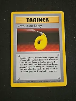 Pokemon TCG Devolution Spray Trainer Base Set 72/102 Regular Card WOTC 1999 LP - Image 1