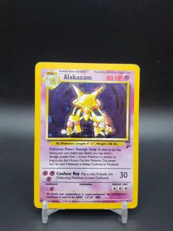Alakazam 1/130 Base Set 2 Holo MP Pokemon Card - Image 1