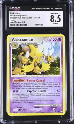 CGC 8.5 Alakazam 2007 Mysterious Treasures 2/123 Holo Pokemon Card - Image 1