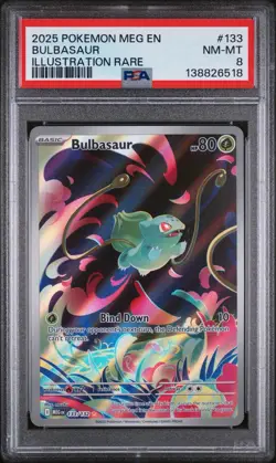Pokemon Bulbasaur Illustration Rare Holo Card 2025 Mega Evolution 133/132 - Image 1