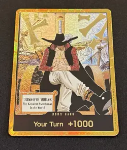 DON!! Card Gold Frame Mihawk OP14 ONE PIECE Seven Warlords of the Azure Ocean NM - Image 2