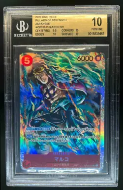 2023 One Piece Pillars of Strength Japanese Marco SR #OP03-013 BGS 10 PRISTINE - Image 1