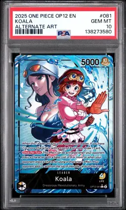 2025 ONE PIECE OP12-LEGACY OF THE MASTER ALTERNATE ART #081 KOALA PSA 10 - Image 1