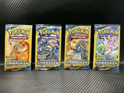 🔥Pokemon Sun & Moon Unbroken Bonds 3 Card Mini Booster Pack 4 Packs Art Set🔥 - Image 1