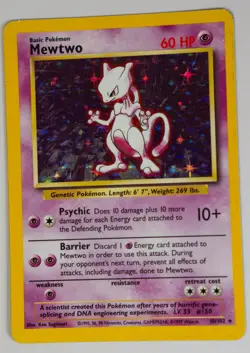 Pokemon Card - Mewtwo 10/102 Holo Rare Base Set WOTC - Image 1