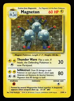 Magneton 9/102 Holo Rare Base Set Pokemon Card - Image 1