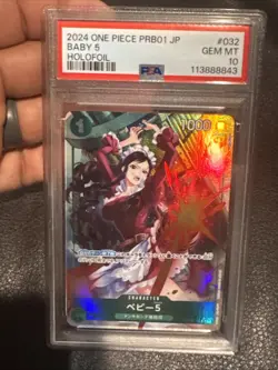 One Piece CCG Baby 5 #032 Japanese PRB01 Holofoil Waifu Graded Card PSA 10 - Image 1