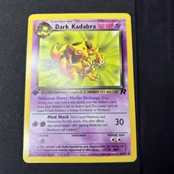Dark Abra and Kadabra - 1st Edition Team Rocket Vintage Pokemon Card - LP - Image 2