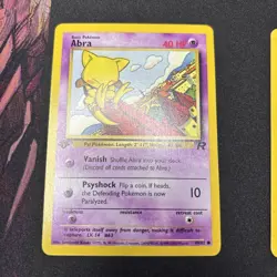 Dark Abra and Kadabra - 1st Edition Team Rocket Vintage Pokemon Card - LP - Image 3