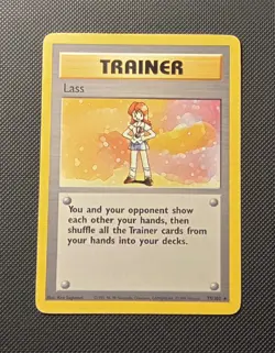 Pokemon TCG Trainer: Lass Base Set Unlimited Rare Card 75/102 LP Condition - Image 1