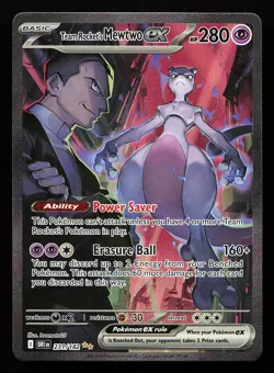 Team Rocket's Mewtwo ex 231/182 SIR Destined Rivals Pokemon Card - Image 1