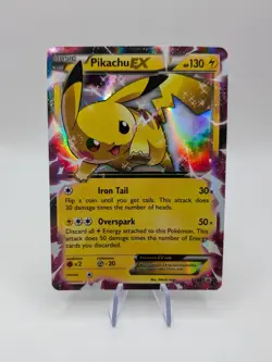 Pokemon TCG Pikachu EX XY84 Black Star Promo Holo Card Excellent Condition - Image 1