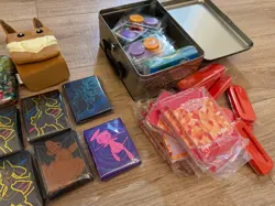 Pokemon Card Accessories Lot ETB Sleeves Dice Mini Binders Card Frames - Image 2