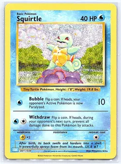 Trading Card Game Classic #001/034 Squirtle Near Mint or Better - Image 1