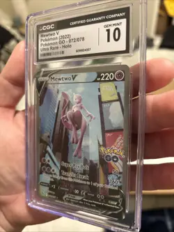 Mewtwo V CGC Gem Mint 10 Alt Art Pokemon Go 072/078 Full Art Pokemon Card 2022 - Image 2