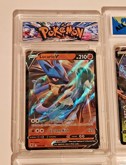 Lot of 4 Encased Pokemon Cards ( Raichu Lucario V Dhelmise V Obstagoon Graded ) - Image 2