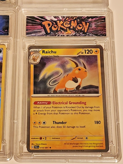 Lot of 4 Encased Pokemon Cards ( Raichu Lucario V Dhelmise V Obstagoon Graded ) - Image 5