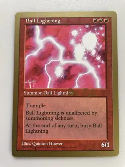 1997 Magic The Gathering “ Ball Lightning “ Summon Ball Lightning Card. - Image 1