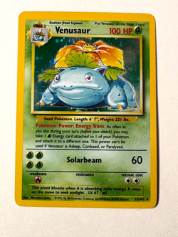 Venusaur 15/102 Holo Base Set LP/NM Condition Pokemon Card - Image 1