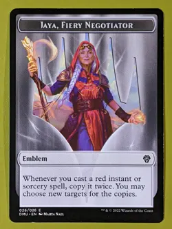 Emblem Token Jaya, Fiery Negotiator x1 Dominaria United 1x MTG - Image 1